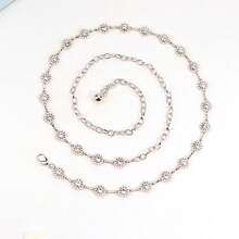 1pc Women's Rhinestone Decorated Pants Chain - Silver - View 4