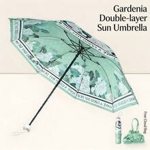 1 pieza Paraguas plegable inverso con estilo de pintura al óleo artística, impermeable y portátil, adecuado para días soleados y lluviosos, diseño de cierre inverso para mantener la ropa seca, adecuado para el transporte en todas las estaciones - Bolso de cinturón rosa - Ver 7