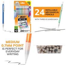 0.7mm Medium Point Mechanical Pencils With Erasers, 24-Pack School Supplies For Students And Office Use - 1 - View 1