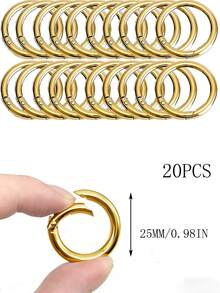 20 piezas de anillas metálicas de primavera plateadas, abrazaderas redondas abiertas, hallazgos para manualidades y joyería - Plateado - Ver 12