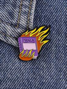 1 chiếc ghim cài áo chủ đề sức khỏe tâm thần nổi loạn, hình chú mèo con nằm hoạt hình, ghim cài áo hình cuốn sách DSM-5 đang cháy, huy hiệu tự chăm sóc bản thân bằng kim loại, ghim cài áo thời trang, ghim cài ba lô, quần áo, trang sức, túi xách, quà tặng tốt nghiệp không phai. - Nhiều màu - Xem 3