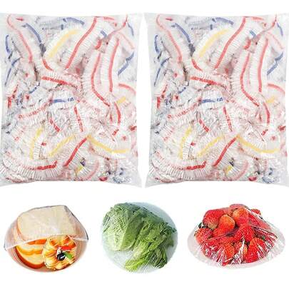 50/200/500 chiếc nắp đậy bát nhựa tái sử dụng, nắp bọc thực phẩm co giãn, nắp đậy nồi chảo nhà bếp, túi đựng thực phẩm đa năng [Nhiều màu sắc]