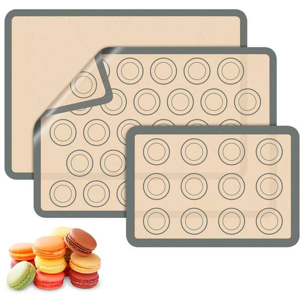 Macaron Silicone Baking Mats, 3 PCS Non Stick Macaroon Mat Silicone For Macarons, Cookie, Pastry