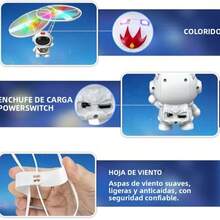 Juguetes voladores en miniatura y drones aptospara nifiosperfectos para regalos de cumpleafiosy Navidad. incluyemini robots y astronautas conluces LED, ideales para jugartanto en interiorescomo en exteriores - Blanco - Ver 5