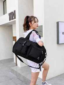 Travel Bag With Wet And Dry Separation Pocket, Travel Bag With Shoe Compartment, Business Travel, Fitness, Outdoor, School Supplies, Student, Holiday, Overnight Bag With Shoe Bag - Multicolor - View 10