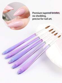Bộ 5 cọ vẽ móng nghệ thuật hình nàng tiên cá, cọ nối móng acrylic cán vảy cá dùng cho thiết kế móng nghệ thuật. - Nhiều màu - Xem 2