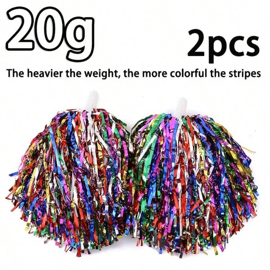 2pcs/Set Cheerleading Pom Poms, Cheerleading Flower Balls, Sports Meet Dance Competition Props - Multicolor - View 1