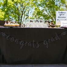 Congratulations Graduation Decorations Class Of 2026 Pre-Strung Black Glitter Congrats Grad Banner Grad Party Senior Colle High School Classroom Table Decor Hanging Garland Sign Favors Plies - Black - 查看 6