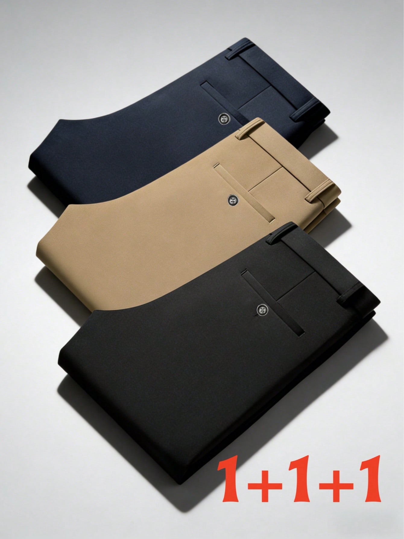 3pcs Men's Light Business Formal And Semi-Formal Occasion Suit Pants