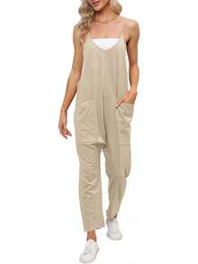 Women Outdoor Bodysuits & Jumpsuits - Khaki - View 4