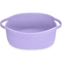 13英寸宽 x 8英寸深 x 6英寸高 可爱编织收纳篮，带提手，可用作空礼品篮、圣诞节生日礼品篮、婴儿派对托盘、婴儿玩具和宠物装饰收纳盒 - 彩色 - 查看 22