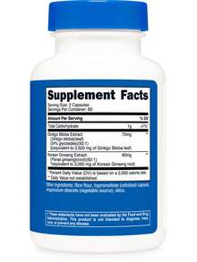 Nutricost Ginkgo + Ginseng Supplement 120 Capsules For 60 Servings Per Bottle - Gluten-Free, GMO-Free - 120 Count - View 5