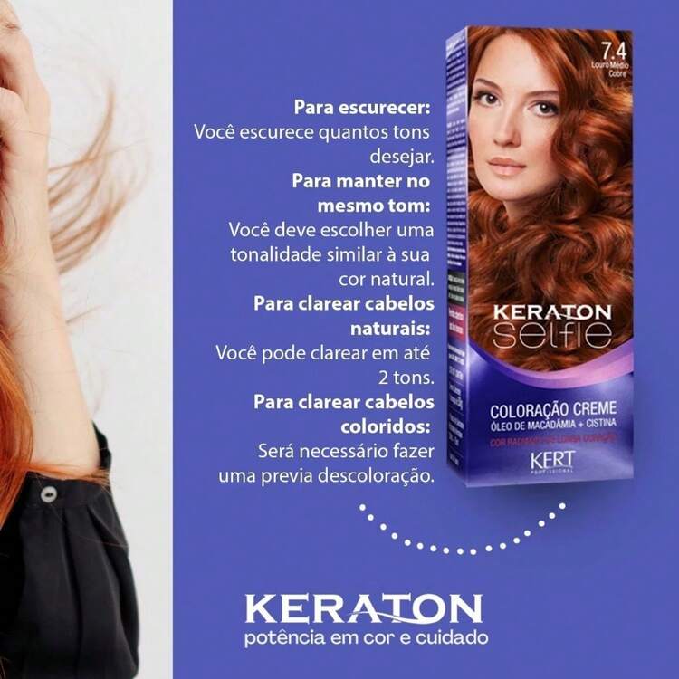 Keraton Selfie Hair Dye - Full Gray Coverage - Choose Your Color - 4.66 中棕色 深紅色 - 查看 5