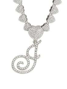 字母吊坠项链 迈阿密链条项链 女士嘻哈镶钻字母吊坠项链 珠宝礼物 - 愛心字母項鍊 - 查看 37