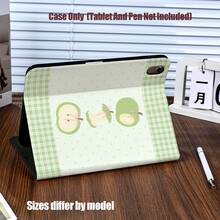 Book Slot Tablet Protective Case, Pencil Slot, Anti-Drop, Slim Full Protection, Precise Cutouts. Classic Black With White Polka Dots Pattern. Fresh Light Green Plaid And Polka Dots Background. Suitable For IPad Mini 4/5/6, 9.7/10.2/10.5/10.9/11/12.9/13 Inch, Pro/Air 4/5/6/7, 10th/11th Gen, And Galaxy Tab A7Lite/A8/A9/A9Plus/S6Lite/S7/S8/S9/S10/S11/FE/Plus Series. - Multicolor - View 7