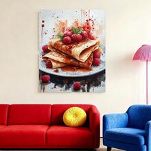 Con marco 1 pieza, con marco,  póster de crepes francesas, postre de panqueques, decoración de cocina de arte culinario francés, póster de cocina, póster de café, comida retro, regalo de comida - 3G609G0430 - Enmarcado - Ver 2