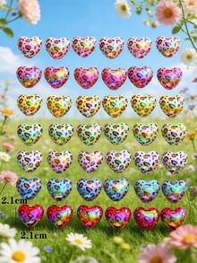 5/10/20/30/50pcs Multi-Color Fashionable Cute Leopard Print Heart Beads, Focal Beads Suitable For DIY Necklace, Bracelet, Earring, Keychain, Phone Strap, Decorative Pen, Couples Gift - Multicolor - View 11