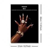 1/3pcs Set Unframed Bible Verse Scripture Canvas Poster African Woman Christian Quote Urban Wall Art Print Luxury Art Painting For Apartment,Living Room,Bedroom,Modern Home Decoration - A - View 13