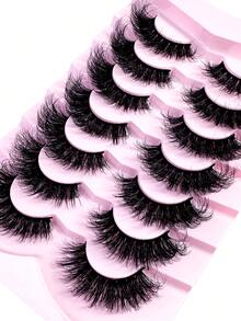 7 Pairs Fluffy Lashes, Suitable For Daily Makeup, Can Be Given As Gift To Girlfriend - Black - View 5