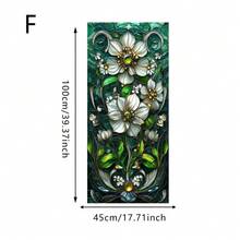 1/6片装花卉图案磨砂隐私窗膜。优雅白色花朵彩色玻璃风格静电吸附。可移除的遮光隔热隐私膜，适用于浴室、厨房、客厅门。 - 花卉 - 查看 14