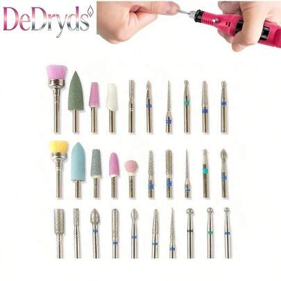 10/30pcs Diamond Nail Drill Bits Set For Electric Nail File, Professional Manicure Pedicure Cuticle Remover Cuticle Cutter Nail Art Tools Home Use Salon