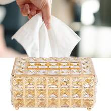 豪华家用纸巾架，闪亮水晶纸巾盒，浴室/桌面装饰纸巾盒 - 彩色 - 查看 5