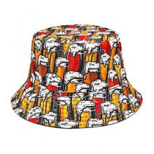 1 chiếc mũ tai bèo hai mặt in hình bia thời trang, thích hợp cho các hoạt động ngoài trời, du lịch, nghỉ dưỡng, đi biển. - A - Xem 10