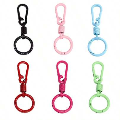 Chaveiro personalizado e criativo para carro, pingente esmaltado multicolorido, anel decorativo para bolsa, chaveiro de argola dupla com mola em liga de zinco, chaveiro minimalista de metal para carro, pequeno presente.