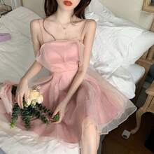Women Midi Dresses - 粉紅色 [無彈性] - 查看 1