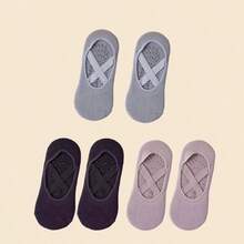 1/3/5 đôi tất Pilates nữ, tất yoga Pilates chống trượt có đế bám, tất cổ cao phù hợp cho barre, bệnh viện, dép chống trượt, tất đi thuyền. - Nhiều màu - Xem 12