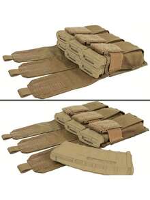 1 MOLLE Triple Magazine Pouch - Outdoor M4 Triple Pouch For Vest Accessory, Made Of Polyester Blend Fabric, With Snap Closure - Multicolor - View 9