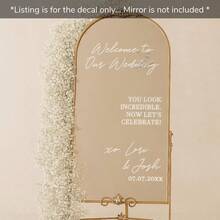 Welcome To Our Wedding Mirror Stickers - Wedding Logo Vinyl For Mirrors Or Acrylic - Personalized Wedding Vinyl Letters - Multicolor - View 2