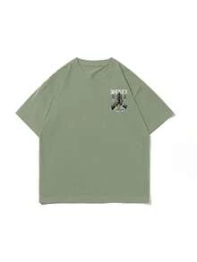 Zrgoth Men's Casual Versatile Simple Money Print Element Short Sleeve T-Shirt - Mint Green - View 5