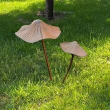 2/3pcs Vintage Rustic Metal Mushroom Garden Decor Set, 40.01cm And 29.01cm Outdoor Rust-Colored Mushroom Signs, Suitable For Cottage Style Yard And Lawn Decor - Perfect Gift For Family, Friends Or Colleagues - One Big and One Small - View 5
