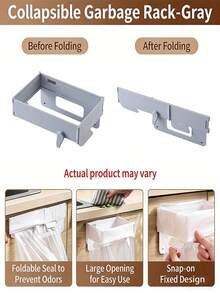 Soporte plegable para bolsas de basura de cocina montado en la pared, adecuado para habitantes de espacios pequeños, amas de casa y entusiastas de la cocina, se puede instalar en puertas de gabinetes de cocina, tocadores de baño, salas de almacenamiento y otras áreas confinadas - A - Ver 6