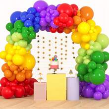 112 buc baloane curcubeu colorate ghirlandă arc kit, baloane din latex culori asortate pentru petrecere de ziua de naștere copil duș nuntă mireasă aniversare decorare - Multicolor - Vizualizare 2