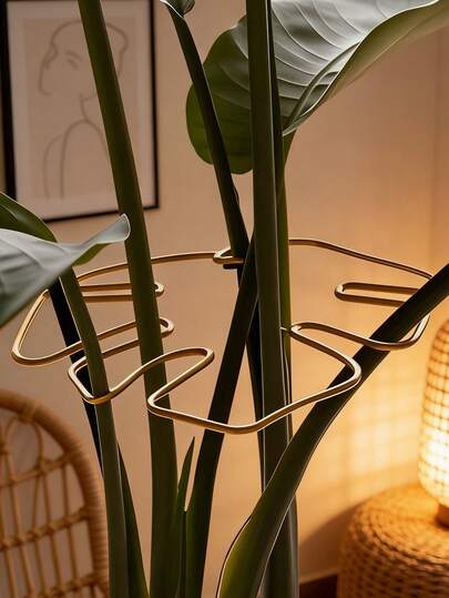 1 pieza Soporte ajustable duradero para plantas, Soporte de hierro forjado para plantas, Estabilizador de macetas para interior/exterior, Herramienta de decoración, Sistema de soporte de estabilidad de plantas, Enrejado para plantas trepadoras, Opción ideal para un crecimiento saludable de las plantas