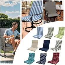 High Back Outdoor Chair Cushions-Proof Patio Dining Chair Cushions, Removable-Washable Cover Camping Beach Picnic Travel , Outdoor/Indoor High Back Chair Cushion Compatible Rocking Chairs, Dining Chairs, Desk & Office Chairs - Gifts - 灰色條紋 - 查看 4