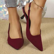 Giày cao gót mũi nhọn màu đỏ thời trang nữ, thoải mái, nhẹ, thoáng khí, co giãn, thích hợp cho mùa hè. - Đỏ - Xem 7