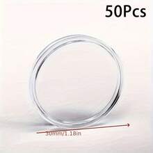 耐用透明硬币收藏盒，密封防潮防氧化，高透明度塑料硬币保护盒，月牙形开口设计，方便取用 - 透明色 - 查看 19