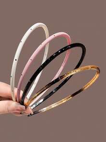 Bộ 4 chiếc băng đô mỏng đính đá cho nữ, thiết kế răng cưa chống trượt, phụ kiện tóc đa năng dùng hàng ngày, thường ngày, dự tiệc, đi biển, du lịch, tạo kiểu tóc, rửa mặt/tóc, trang điểm, trang trí trang phục, phù hợp cho mùa xuân, hè, thu, đông, du lịch, sinh nhật. - Nhiều màu - Xem 15