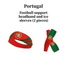 Set de diadema y mangas para el brazo de aficionado al fútbol del equipo nacional, mangas transpirables y protectoras contra el sol, 2 piezas - Multicolor - Ver 4