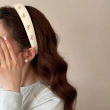 1pc Elegant Pink Bow Headband, Versatile Daily Wear & Makeup Washing Headband For Women - Multicolor - View 5