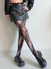 Mẫu mới Xuân/Hè gồm tất lưới Jacquard khoét lỗ dành cho nữ, quần tất kiểu retro, giúp thon gọn đôi chân. - Nhiều màu - Xem 3