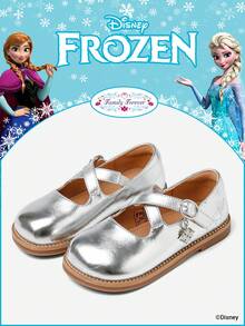 Disney 冰雪奇缘授权儿童鞋 1 双装，适合日常穿着、节日、运动、户外活动，舒适防滑，透气（儿童平底鞋、女童鞋、公主鞋、女王鞋） - 銀色 - 查看 1