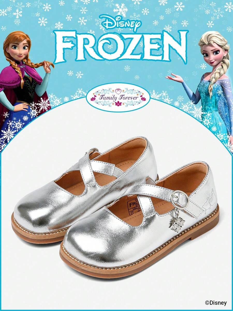 Disney 冰雪奇缘授权儿童鞋 1 双装,适合日常穿着、节日、运动、户外活动,舒适防滑,透气(儿童平底鞋、女童鞋、公主鞋、女王鞋) - 銀色 - 查看 1