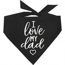 1pc 24.8"X11" "My Dad Is My Hero" Dog Scarf, Funny Gift For Dog Dads, Pet Bandana, Valentine's Day, Father's Day Dog Scarf, Christmas Birthday Gift For Dog Loving Men - Black and White - View 1