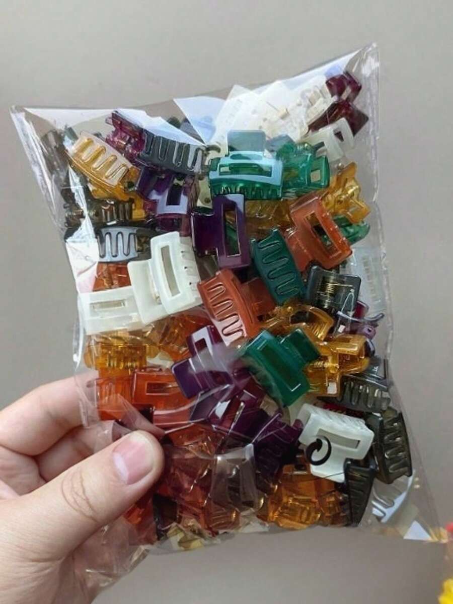 30 chiếc kẹp tóc hình hoa, sao, vuông hoạt hình dễ thương dành cho nữ - Nhiều màu - Xem 1