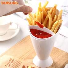 1pc Multi-Function PP Salad Cup, Portable Dipping Sauce Cup, Fries Cup, Vegetable Snack Cup, Slanted Cup - C - View 3
