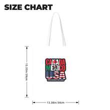 Canada USA Mexico 2026 World Cup Flag Text Canvas Tote Bag,  World Cup Fans Reusable Shopping Bag, Casual Patriotic Shoulder Bag - 白色 - 查看 6